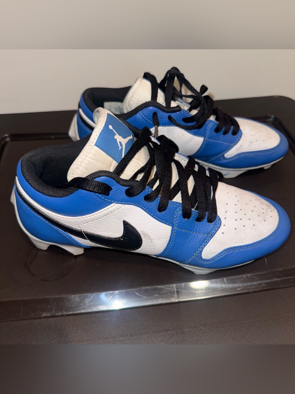 Nike Air Jordan 1 Low TD Football Cleats Blue/White Men  Size